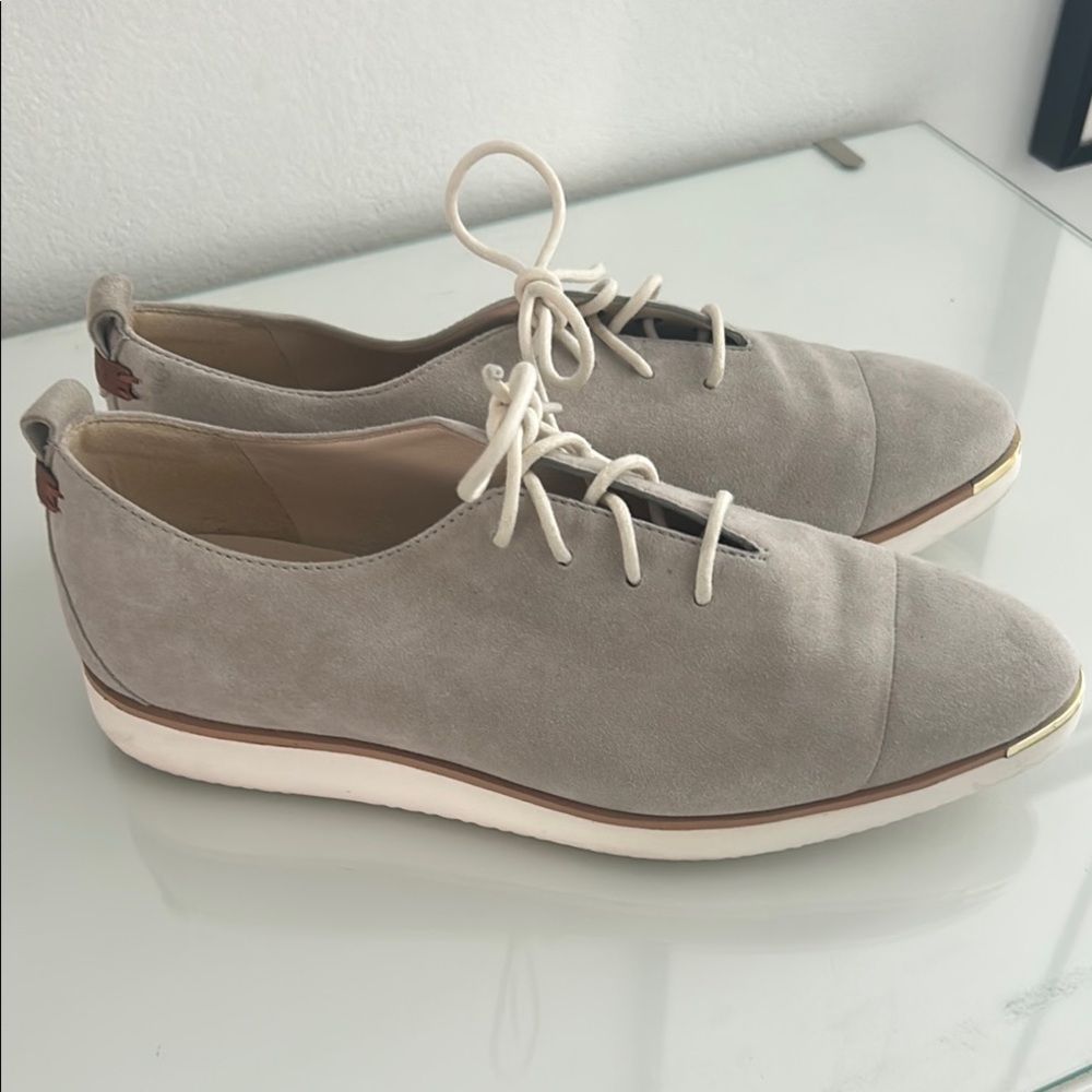 Cole Haan grand ambition Gray Suede Lace-Up Shoes